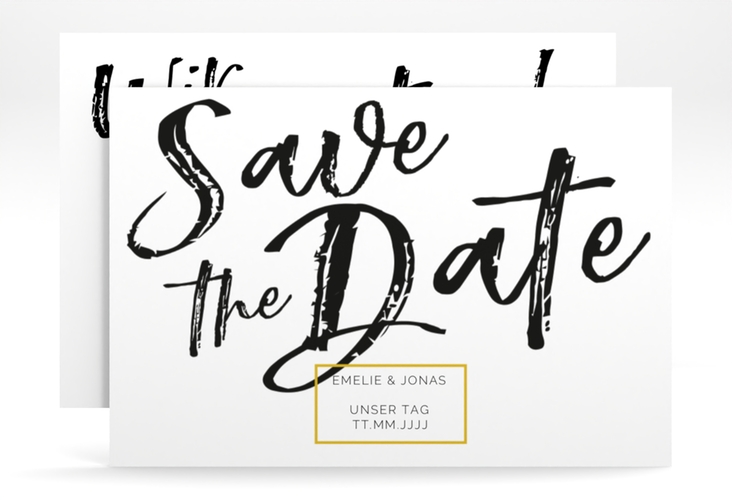 Save the Date-Karte Words A6 Karte quer weiss hochglanz