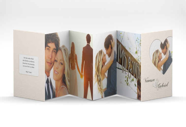 Foto-Leporello Hochzeit Sweetheart Leporello beige