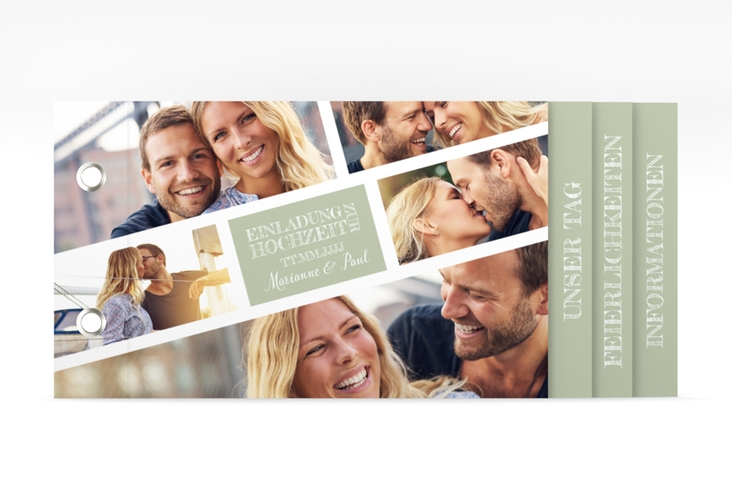 Hochzeitseinladung Rise Booklet gruen