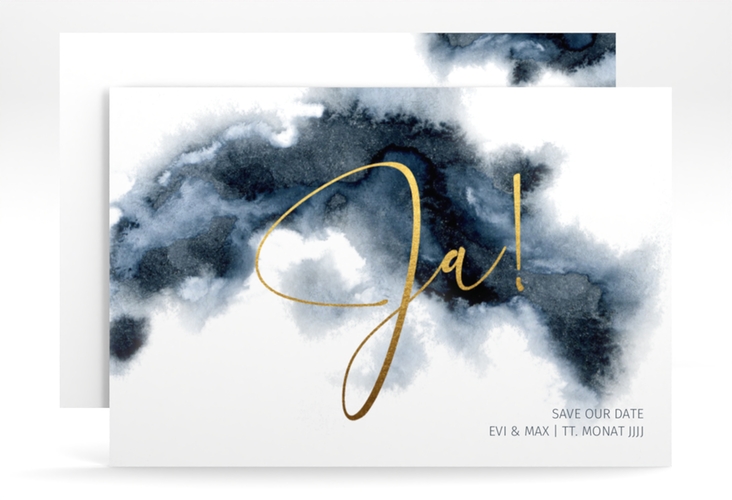 Save the Date-Karte Aquarellic A6 Karte quer