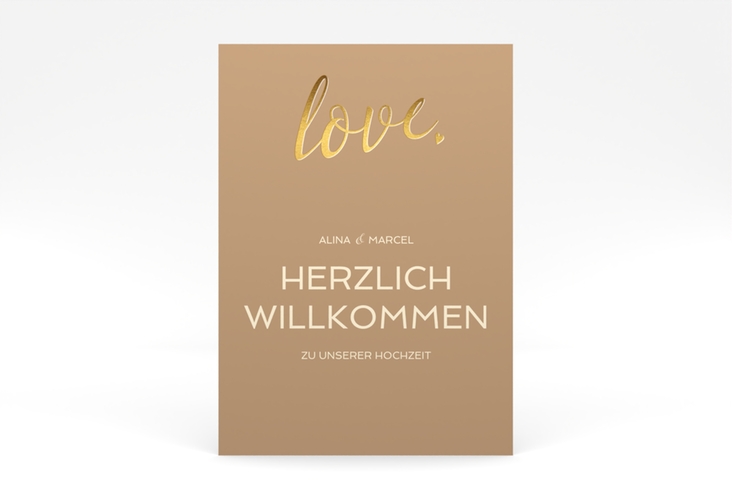 Willkommensschild Poster Glam 50 x 70 cm Poster beige