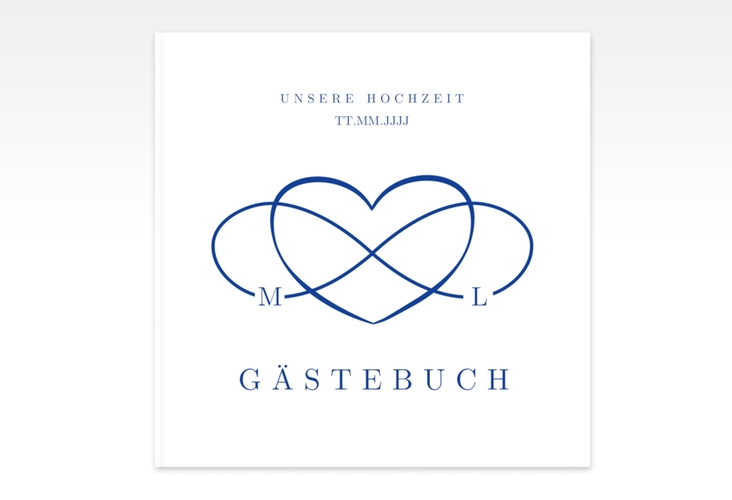 Gästebuch Creation Hochzeit Infinity 20 x 20 cm, Hardcover blau