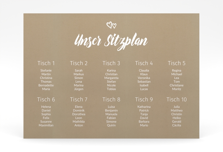 Sitzplan Poster Hochzeit Icons 70 x 50 cm Poster