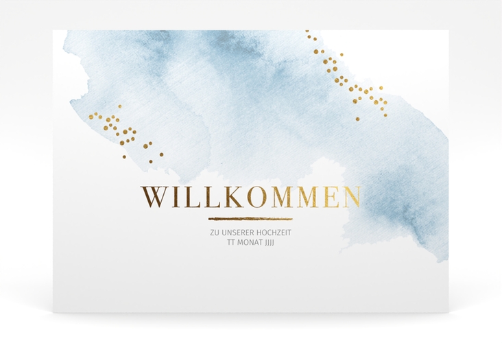 Willkommensschild Poster Pastell 70 x 50 cm Poster blau