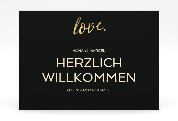 Willkommensschild Poster Glam 70 x 50 cm Poster schwarz