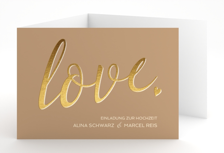 Hochzeitseinladung Glam A6 Doppel-Klappkarte