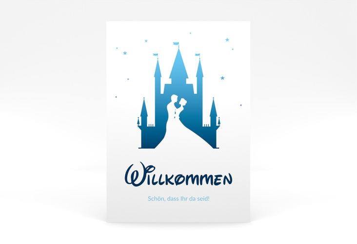 Willkommensschild Poster Castle 50 x 70 cm Poster blau