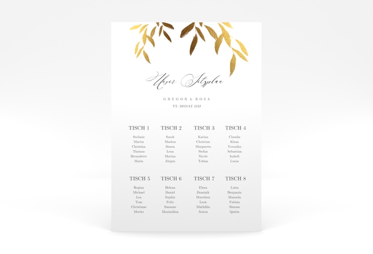 Sitzplan Poster Hochzeit Demure 50 x 70 cm Poster