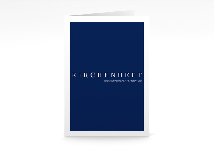 Kirchenheft Hochzeit Simply A5 Klappkarte hoch blau