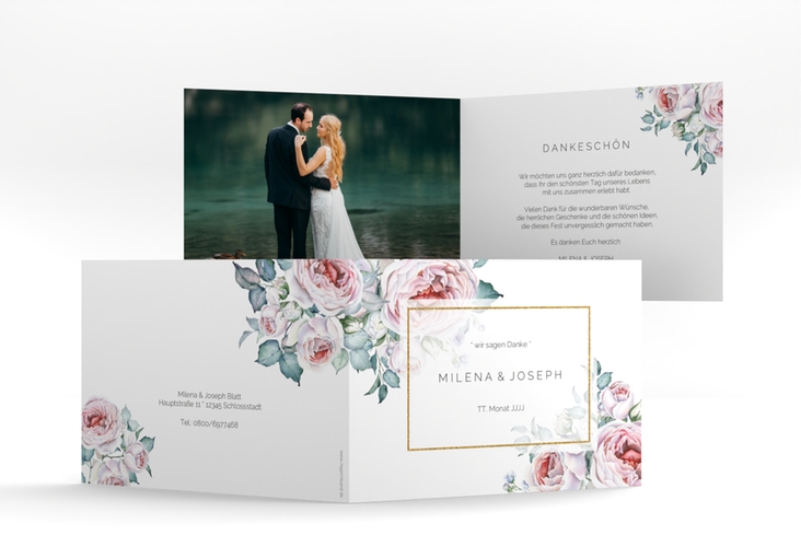 Dankeskarte Hochzeit Embrace A6 Klappkarte quer