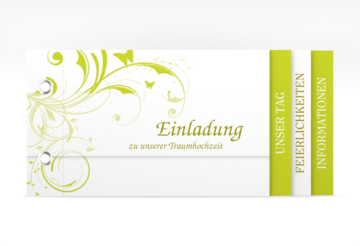 Hochzeitseinladung Palma Booklet gruen