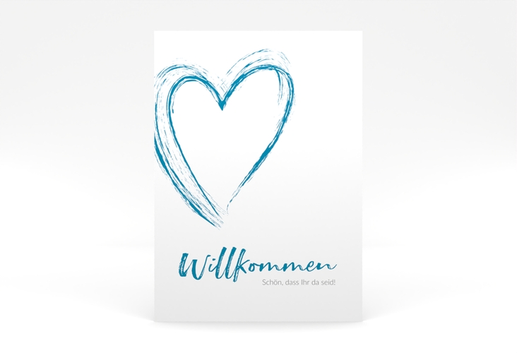 Willkommensschild Poster Liebe 50 x 70 cm Poster tuerkis