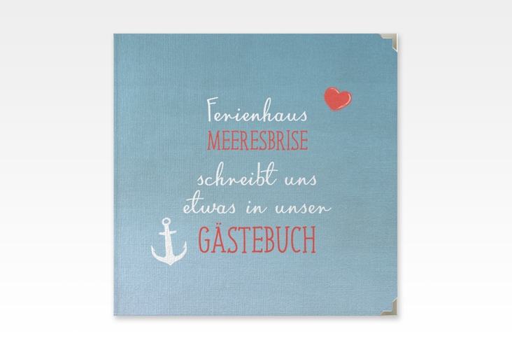 Gästebuch Selection Ferienhaus Meeresbrise Leinen-Hardcover blau mit Anker