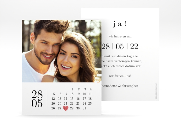 Save the Date-Kalenderblatt Minimal Kalenderblatt-Karte