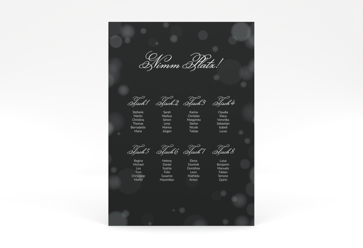 Sitzplan Poster Hochzeit Bokeh 50 x 70 cm Poster