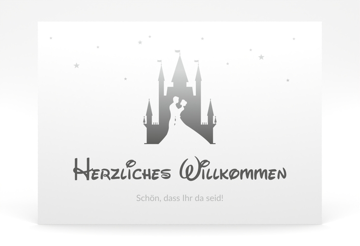 Willkommensschild Poster Castle 70 x 50 cm Poster grau