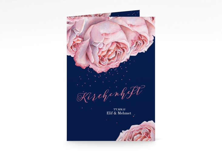 Kirchenheft Hochzeit Cherie A5 Klappkarte hoch rosa hochglanz