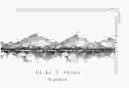 Verlobungskarte Hochzeit Bergliebe A6 Postkarte grau mit Gebirgspanorama für Berghochzeit