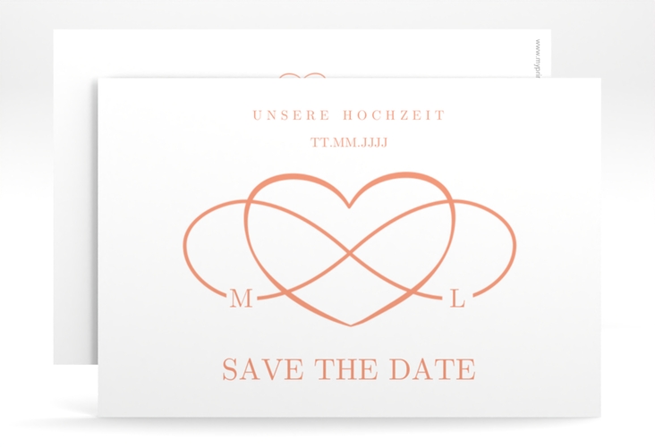 Save the Date-Karte Infinity A6 Karte quer apricot