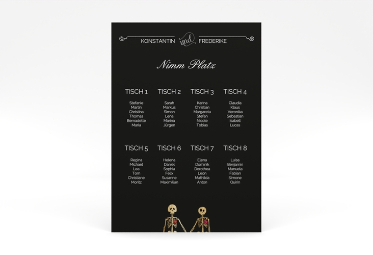 Sitzplan Poster Hochzeit Bones 50 x 70 cm Poster