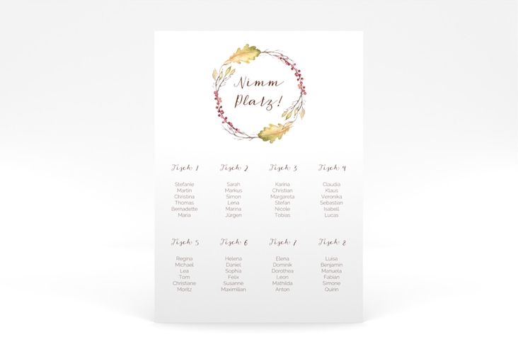 Sitzplan Poster Hochzeit Herbsthochzeit 50 x 70 cm Poster