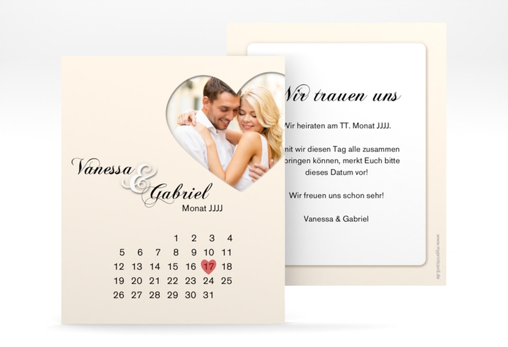 Save the Date-Kalenderblatt Sweetheart Kalenderblatt-Karte