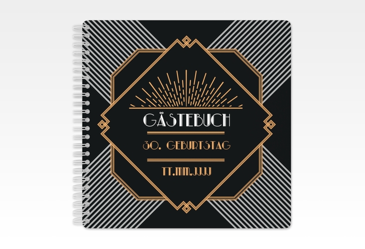 Gästebuch Geburtstag Glamour Ringbindung im Jugendstil-Design