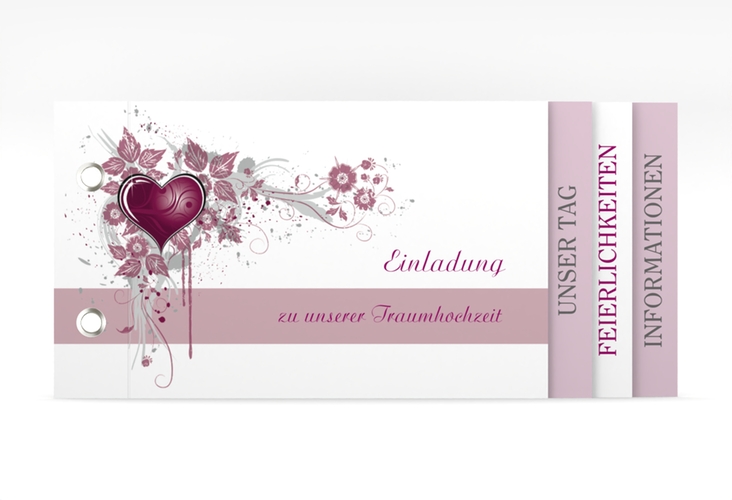 Hochzeitseinladung Triest Booklet pink