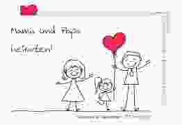 Save the Date-Postkarte Familia A6 Postkarte weiss