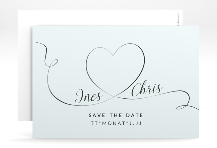 Save the Date-Karte Hochzeit Dolce A6 Karte quer tuerkis