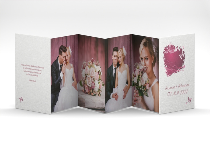 Foto-Leporello Hochzeit Mailand Leporello pink