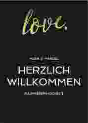 Willkommensschild Poster Glam 50 x 70 cm Poster schwarz