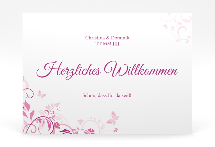 Willkommensschild Poster Lilly 70 x 50 cm Poster pink