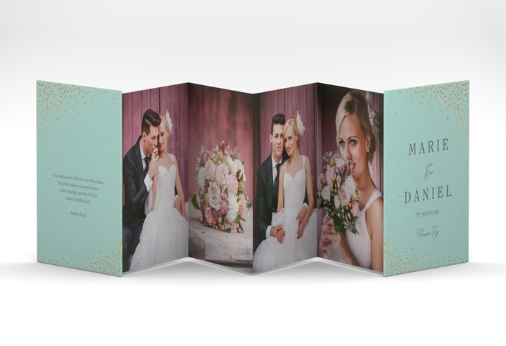 Foto-Leporello Hochzeit Glitter Leporello mint