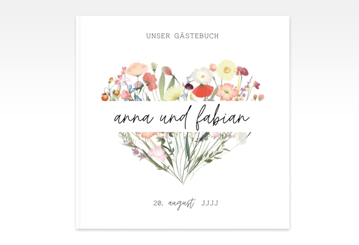 Gästebuch Creation Hochzeit Wildblumenherz 20 x 20 cm, Hardcover