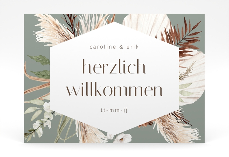 Willkommensschild Poster Bohemian 70 x 50 cm Poster gruen