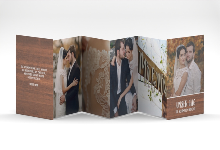 Foto-Leporello Hochzeit Landliebe Leporello braun