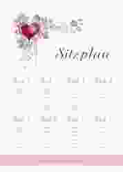 Sitzplan Poster Hochzeit Triest 50 x 70 cm Poster pink