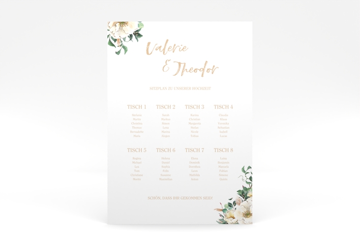 Sitzplan Poster Hochzeit Ivory 50 x 70 cm Poster