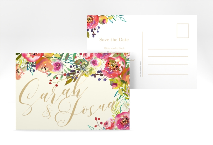 Save the Date-Postkarte Flowerbomb A6 Postkarte