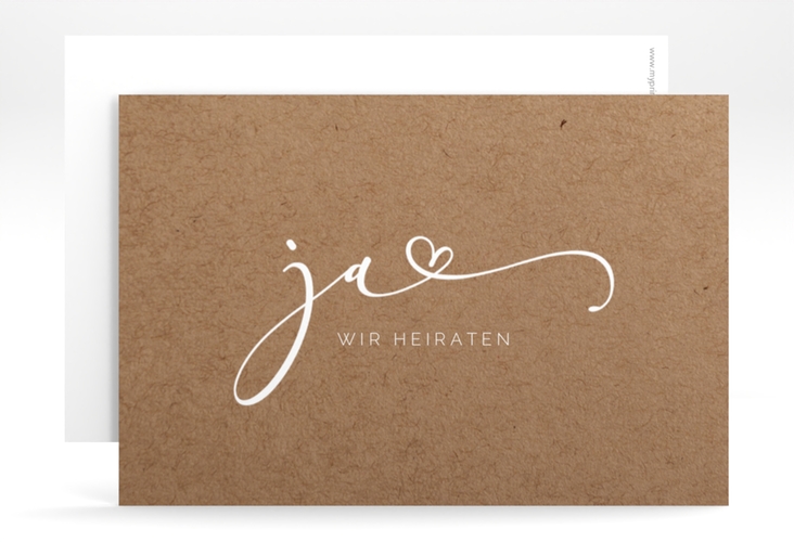 Save the Date-Karte Jawort A6 Karte quer modern minimalistisch mit veredelter Aufschrift