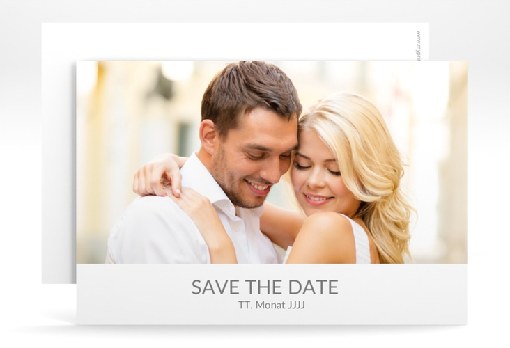 Save the Date-Karte Hochzeit Vista A6 Karte quer weiss hochglanz