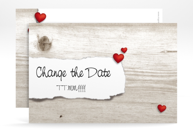 Change the Date-Karte Hochzeit Reichenhall A6 Karte quer weiss