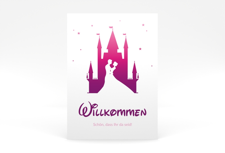 Willkommensschild Poster Castle 50 x 70 cm Poster pink