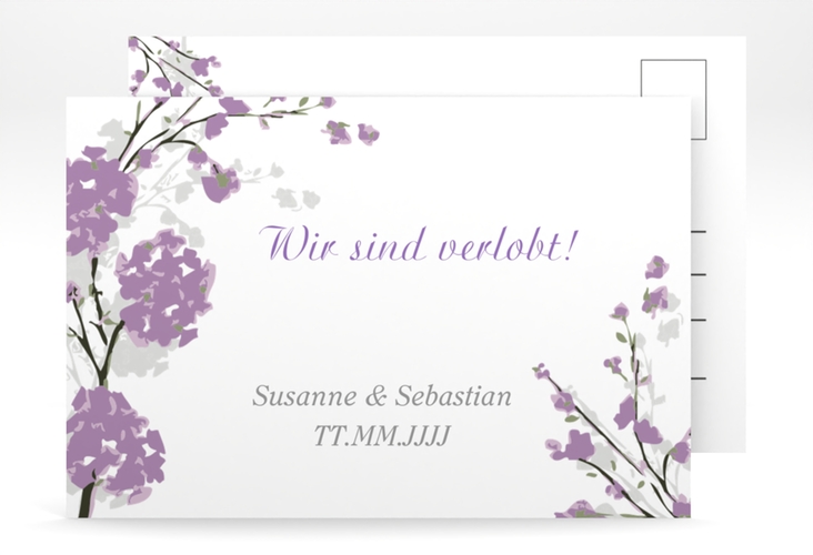 Verlobungskarte Hochzeit Salerno A6 Postkarte flieder