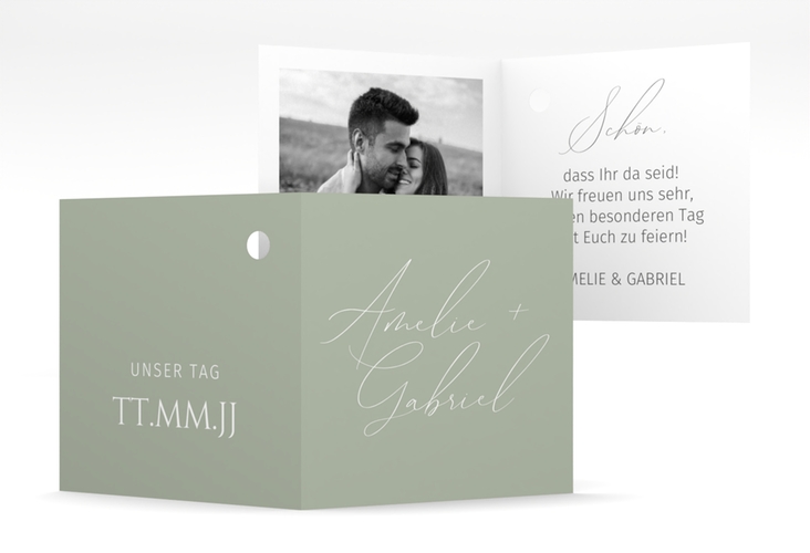 Geschenkanhänger Hochzeit Federschrift Geschenkanhänger 10er Set hochglanz in schlichtem Design mit Kalligrafie