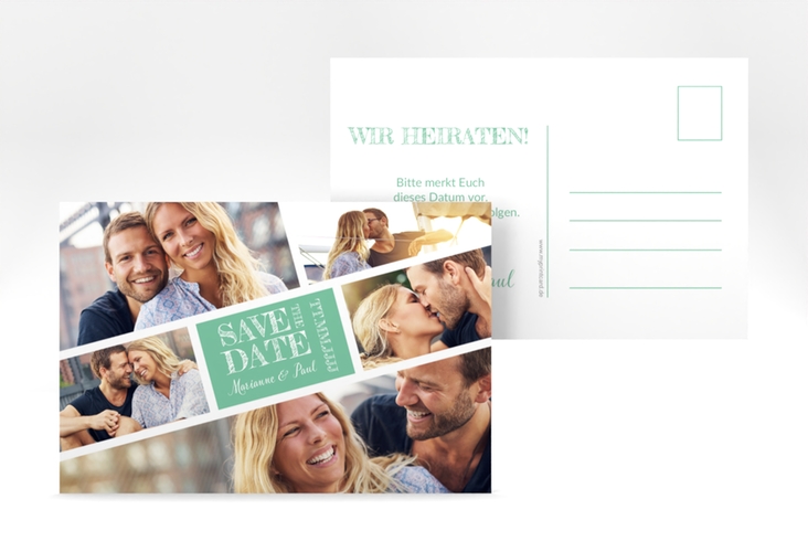 Save the Date-Postkarte Rise A6 Postkarte mint