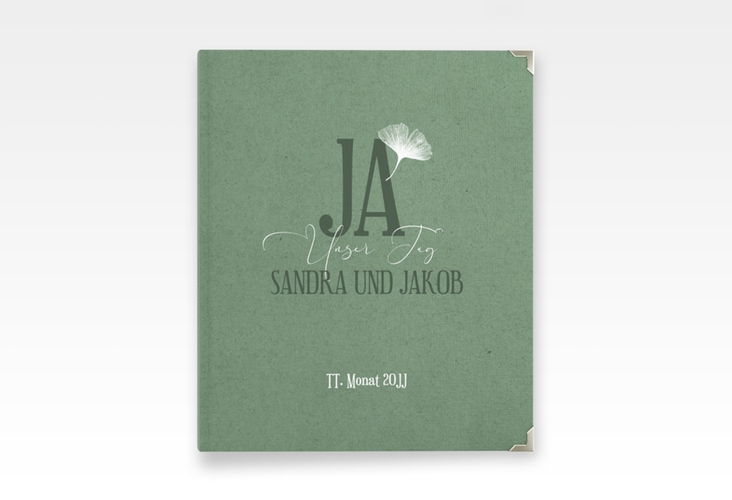 Hochzeitsalbum Ja 21 x 25 cm mit Ginkgo-Blatt