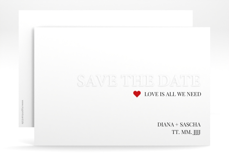 Save the Date-Karte Embossing A6 Karte quer