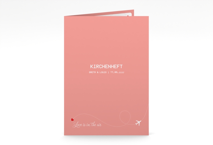 Kirchenheft Hochzeit Weddingpass A5 Klappkarte hoch rosa